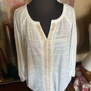 White and Gold Women's Top